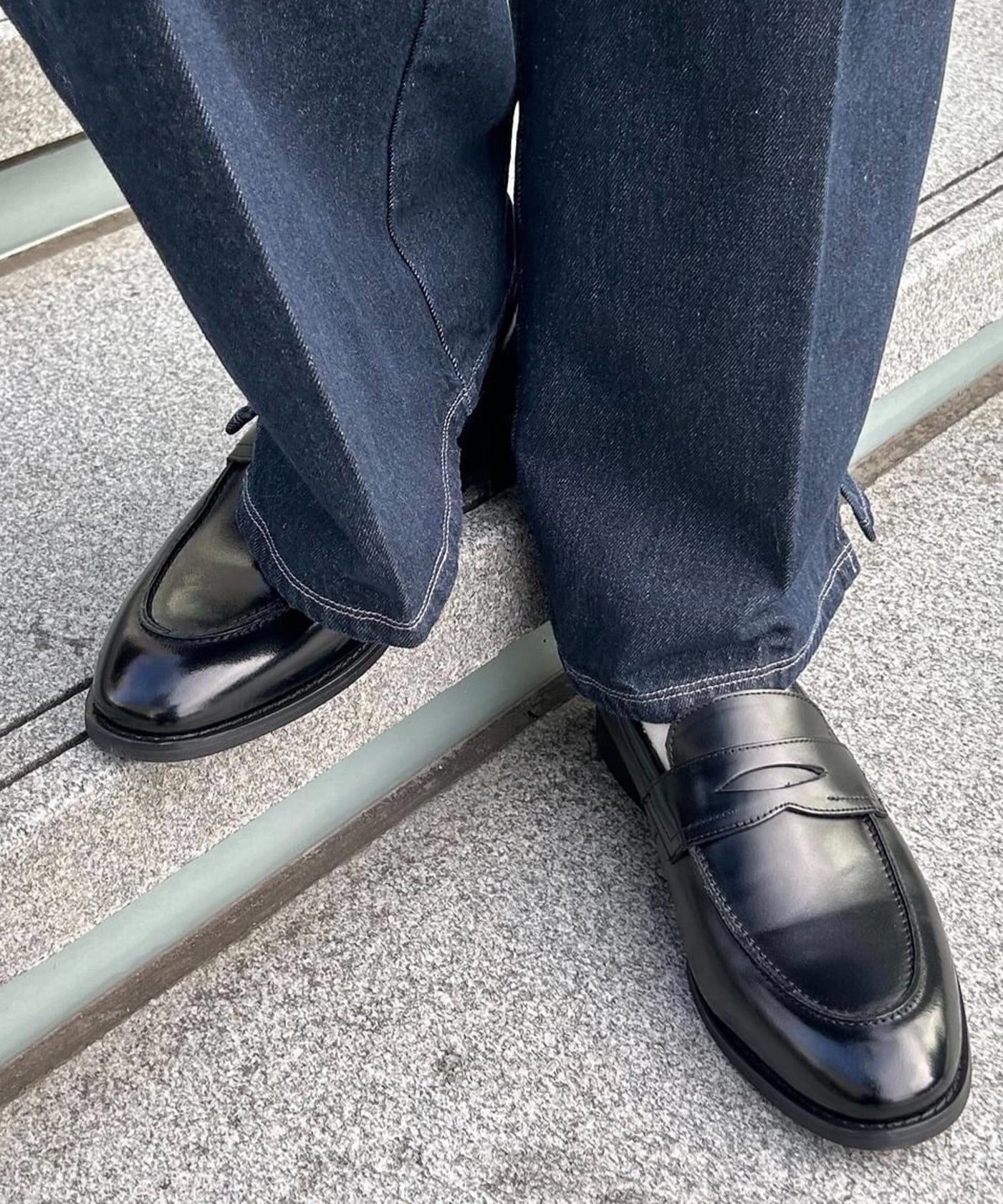 レザースリムコインローファー 9006 ブラック／London Shoe Make Oxford and Derby