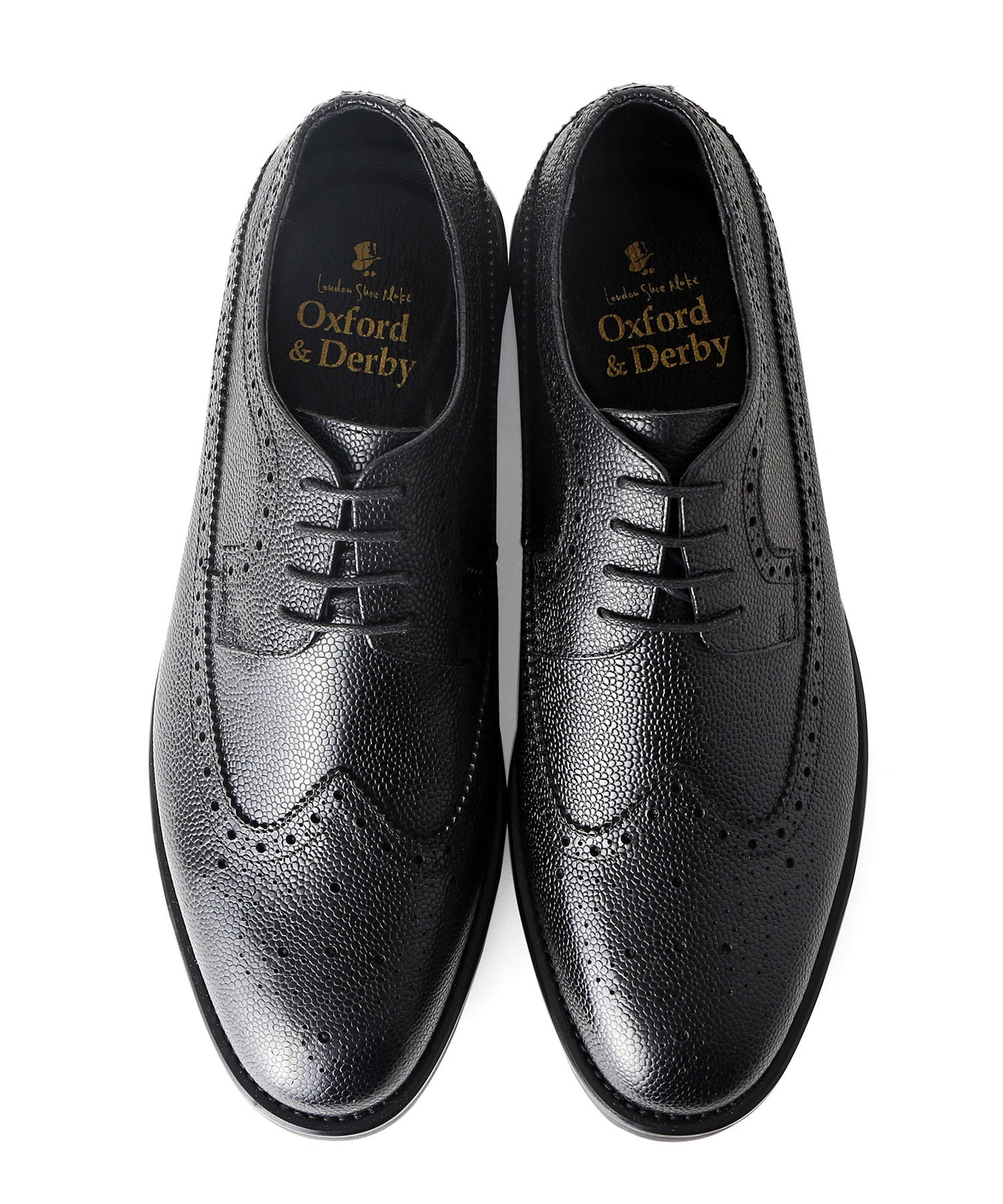 外羽根フルブローグ 8011 ブラック／London Shoe Make Oxford and Derby