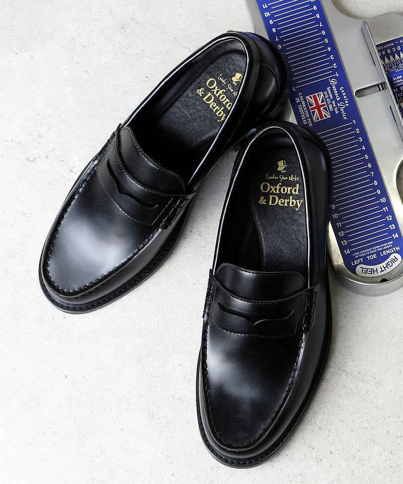 レザーコインローファー 9005 ブラック／London Shoe Make Oxford and 