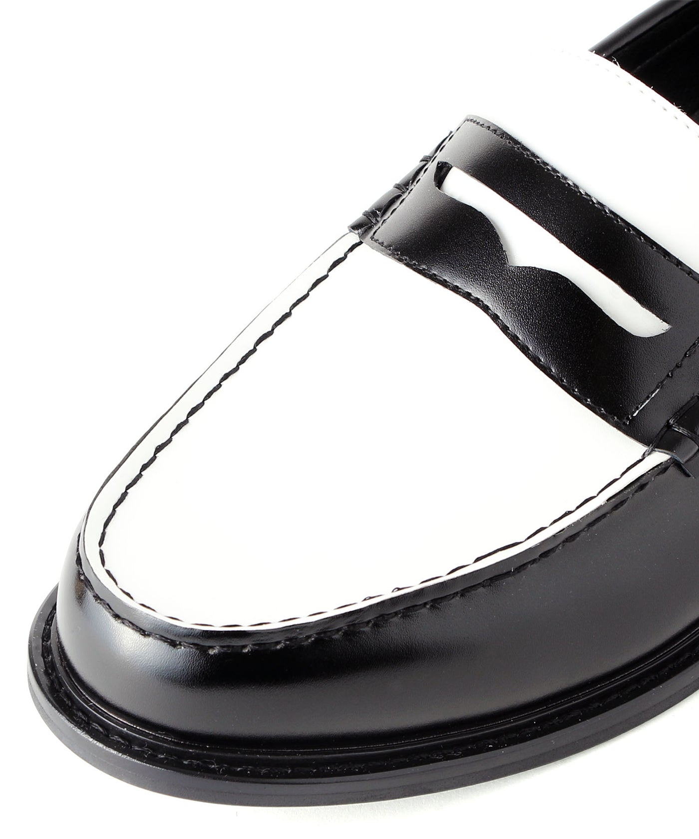 レザーコインローファー 9005 ブラックコンビ／London Shoe Make