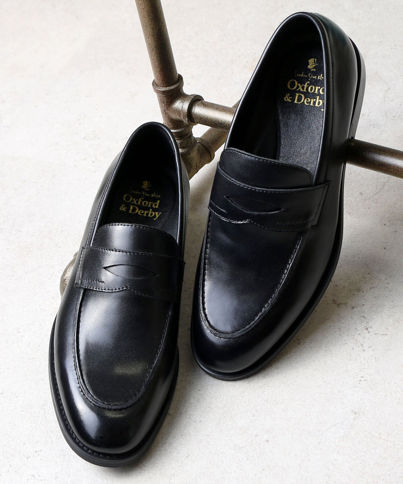 レザースリムコインローファー 9006 ブラック／London Shoe Make