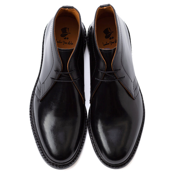 オールレザー チャッカブーツ 502 ブラック／London Shoe Make