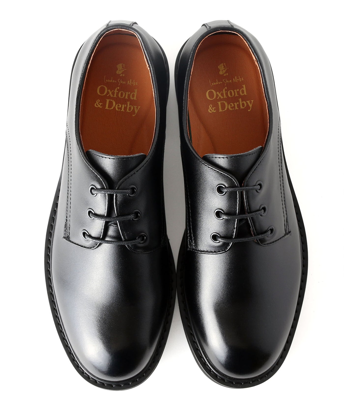 外羽根 プレーントゥ レースアップ シューズ 9004 ブラック／London Shoe Make Oxford and Derby